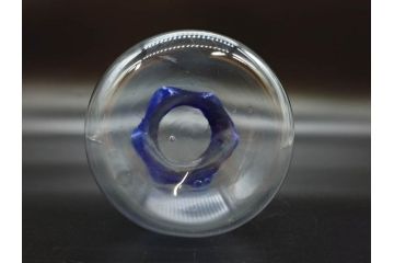 戦前　大正〜昭和初期　昭和レトロ　青フリル　縁のフリルデザインが可愛らしいガラス花瓶2個セット(一輪挿し、花入、花器、硝子)(R-078828)