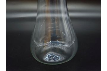 戦前　大正〜昭和初期　昭和レトロ　青フリル　深い瑠璃色が印象的な花瓶2個セット(一輪挿し、花入、花器、硝子)(R-078829)