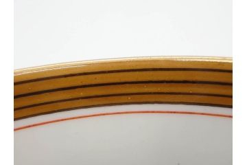 大正〜昭和初期　名古屋製陶所　オールド名陶(メイトー)　約21cm　6.8寸　鮮やかな朱色が目を引く菓子鉢(皿、深鉢、どんぶり、大鉢、和皿、中皿、菓子器、魚、鳳凰、鳥、鶏、獅子唐草、和食器、六寸八分、裏印)(R-078831)