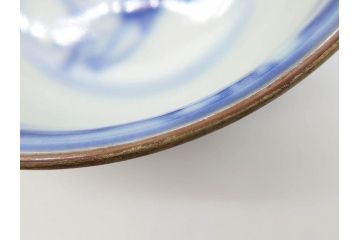 大明成化年製　堆金積玉　染付　兎図　うさぎの跳躍感を感じる可愛らしい湯呑み5客セット(梅、中国?、ウサギ、ぐい呑み、湯呑み、煎茶、湯のみ、和食器)(R-078835)