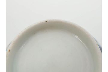 江戸期　古伊万里　金彩　松竹梅　染付　縁周りに施された石垣文が印象的なお猪口5客セット(蕎麦猪口、酒器、おちょこ、御猪口、湯呑み、湯のみ、お猪口、和食器)(R-078837)