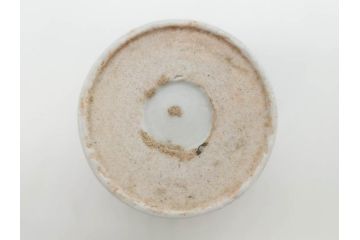 明治期　染付　矢羽根文　幾何学模様　岩波文　素朴なデザインが魅力のお猪口5客セット(蕎麦猪口、酒器、おちょこ、御猪口、湯呑み、湯のみ、和食器)(R-078838)