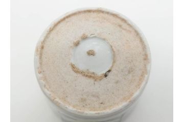 明治期　染付　矢羽根文　幾何学模様　岩波文　素朴なデザインが魅力のお猪口5客セット(蕎麦猪口、酒器、おちょこ、御猪口、湯呑み、湯のみ、和食器)(R-078838)
