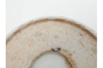 明治期　染付　矢羽根文　幾何学模様　岩波文　素朴なデザインが魅力のお猪口5客セット(蕎麦猪口、酒器、おちょこ、御猪口、湯呑み、湯のみ、和食器)(R-078838)