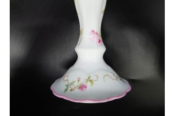 ビンテージ　フランス　LIMOGES(リモージュ)　GIRAUD(ジロー)　花柄がエレガントなプレート4枚&キャンドルスタンドセット(ヴィンテージ、フラワー、燭台、ろうそく立て、火立て、キャンドルスティック、蝋燭立て、皿、中皿、磁器、洋食器)(R-078839)