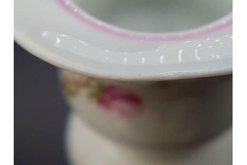 ビンテージ　フランス　LIMOGES(リモージュ)　GIRAUD(ジロー)　花柄がエレガントなプレート4枚&キャンドルスタンドセット(ヴィンテージ、フラワー、燭台、ろうそく立て、火立て、キャンドルスティック、蝋燭立て、皿、中皿、磁器、洋食器)(R-078839)
