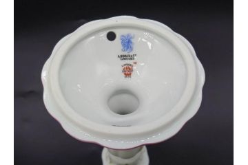ビンテージ　フランス　LIMOGES(リモージュ)　GIRAUD(ジロー)　花柄がエレガントなプレート4枚&キャンドルスタンドセット(ヴィンテージ、フラワー、燭台、ろうそく立て、火立て、キャンドルスティック、蝋燭立て、皿、中皿、磁器、洋食器)(R-078839)