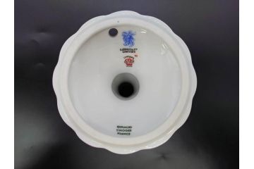 ビンテージ　フランス　LIMOGES(リモージュ)　GIRAUD(ジロー)　花柄がエレガントなプレート4枚&キャンドルスタンドセット(ヴィンテージ、フラワー、燭台、ろうそく立て、火立て、キャンドルスティック、蝋燭立て、皿、中皿、磁器、洋食器)(R-078839)