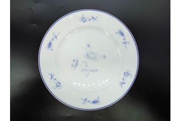 ビンテージ　フランス　LIMOGES(リモージュ)　GIRAUD(ジロー)　花柄がエレガントなプレート4枚&キャンドルスタンドセット(ヴィンテージ、フラワー、燭台、ろうそく立て、火立て、キャンドルスティック、蝋燭立て、皿、中皿、磁器、洋食器)(R-078839)