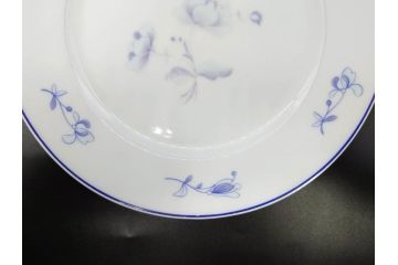 ビンテージ　フランス　LIMOGES(リモージュ)　GIRAUD(ジロー)　花柄がエレガントなプレート4枚&キャンドルスタンドセット(ヴィンテージ、フラワー、燭台、ろうそく立て、火立て、キャンドルスティック、蝋燭立て、皿、中皿、磁器、洋食器)(R-078839)