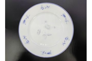 ビンテージ　フランス　LIMOGES(リモージュ)　GIRAUD(ジロー)　花柄がエレガントなプレート4枚&キャンドルスタンドセット(ヴィンテージ、フラワー、燭台、ろうそく立て、火立て、キャンドルスティック、蝋燭立て、皿、中皿、磁器、洋食器)(R-078839)