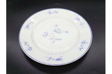 ビンテージ　フランス　LIMOGES(リモージュ)　GIRAUD(ジロー)　花柄がエレガントなプレート4枚&キャンドルスタンドセット(ヴィンテージ、フラワー、燭台、ろうそく立て、火立て、キャンドルスティック、蝋燭立て、皿、中皿、磁器、洋食器)(R-078839)