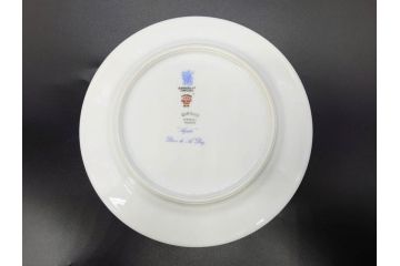 ビンテージ　フランス　LIMOGES(リモージュ)　GIRAUD(ジロー)　花柄がエレガントなプレート4枚&キャンドルスタンドセット(ヴィンテージ、フラワー、燭台、ろうそく立て、火立て、キャンドルスティック、蝋燭立て、皿、中皿、磁器、洋食器)(R-078839)