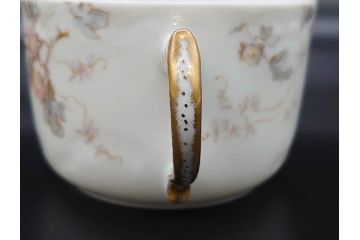 ビンテージ　フランス　LIMOGES(リモージュ)　HAVILAND(アビランド)　淡い花柄が上品なカップ&ソーサー7客セット(ヴィンテージ、金彩、フラワー、C&S、磁器、洋食器)(R-078840)