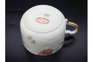 ビンテージ　フランス　LIMOGES(リモージュ)　HAVILAND(アビランド)　淡い花柄が上品なカップ&ソーサー7客セット(ヴィンテージ、金彩、フラワー、C&S、磁器、洋食器)(R-078840)