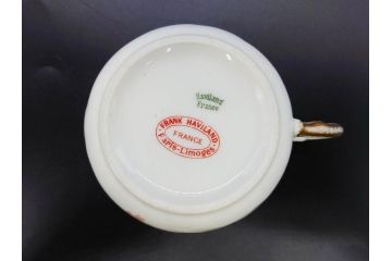 ビンテージ　フランス　LIMOGES(リモージュ)　HAVILAND(アビランド)　淡い花柄が上品なカップ&ソーサー7客セット(ヴィンテージ、金彩、フラワー、C&S、磁器、洋食器)(R-078840)