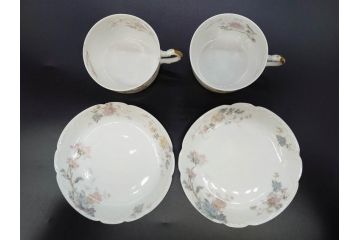 ビンテージ　フランス　LIMOGES(リモージュ)　HAVILAND(アビランド)　淡い花柄が上品なカップ&ソーサー7客セット(ヴィンテージ、金彩、フラワー、C&S、磁器、洋食器)(R-078840)