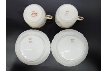 ビンテージ　フランス　LIMOGES(リモージュ)　HAVILAND(アビランド)　淡い花柄が上品なカップ&ソーサー7客セット(ヴィンテージ、金彩、フラワー、C&S、磁器、洋食器)(R-078840)