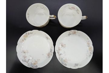 ビンテージ　フランス　LIMOGES(リモージュ)　HAVILAND(アビランド)　淡い花柄が上品なカップ&ソーサー7客セット(ヴィンテージ、金彩、フラワー、C&S、磁器、洋食器)(R-078840)