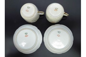 ビンテージ　フランス　LIMOGES(リモージュ)　HAVILAND(アビランド)　淡い花柄が上品なカップ&ソーサー7客セット(ヴィンテージ、金彩、フラワー、C&S、磁器、洋食器)(R-078840)
