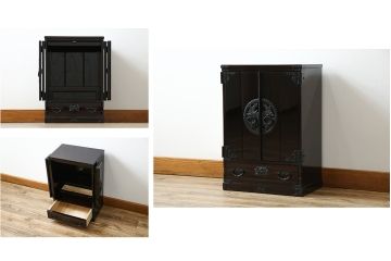 新品　未使用　仙台箪笥　落ち着きのある色味が魅力的な仏壇と仏具のセット(仙台仏壇)(定価約30万円)(R-078841)