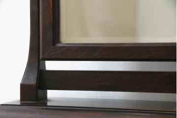 和製ビンテージ　松本民芸家具　シックな佇まいが目を惹く卓上ミラー(置き鏡、スタンドミラー、鏡、ヴィンテージ)(R-078842)