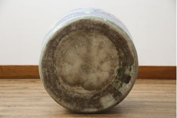 アンティーク雑貨　昭和初期　山水・風景の図　和の風情を感じる瀬戸火鉢(鉢カバー、傘立て)(R-078844)