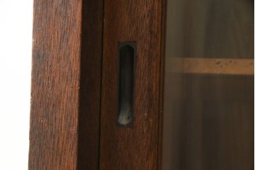 和製アンティーク　大正ロマン　凛とした佇まいが魅力的な二段重ね収納棚(ガラス戸棚、キャビネット、食器棚、カップボード)(R-078845)