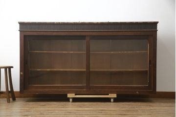 和製アンティーク　大正ロマン　凛とした佇まいが魅力的なサイドボード(収納棚、ガラス戸棚、サイドキャビネット、食器棚、カップボード)(R-078846)