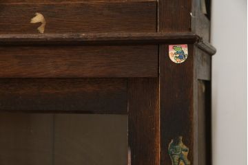 和製アンティーク　大正ロマン　凛とした佇まいが魅力的なサイドボード(収納棚、ガラス戸棚、サイドキャビネット、食器棚、カップボード)(R-078847)