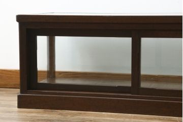 和製アンティーク　素朴な佇まいが魅力的な卓上Gケース(ショーケース、ガラスケース、飾り棚、陳列棚、店舗什器)(R-078849)