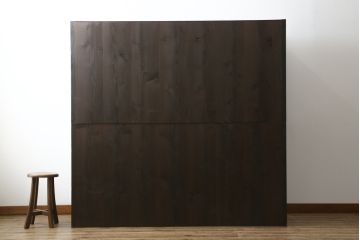 和製アンティーク　前面欅(ケヤキ)材　赤松材　変わりデザインの北陸水屋箪笥(キャビネット、食器棚、収納棚、戸棚、重ね箪笥、上下バラ売り可能)(R-078850)