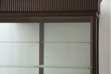 和製アンティーク　天板飾り付きでお洒落なタバコ屋さんのGケース(ガラスケース、ショーケース、陳列棚、煙草、たばこ、店舗什器)(R-078853)