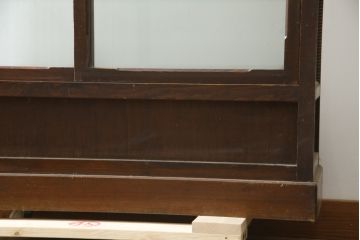 和製アンティーク　天板飾り付きでお洒落なタバコ屋さんのGケース(ガラスケース、ショーケース、陳列棚、煙草、たばこ、店舗什器)(R-078853)