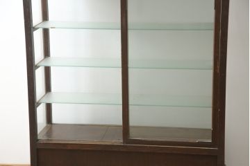 和製アンティーク　天板飾り付きでお洒落なタバコ屋さんのGケース(ガラスケース、ショーケース、陳列棚、煙草、たばこ、店舗什器)(R-078853)