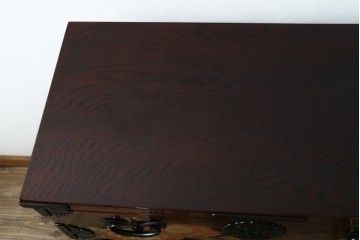中古　美品!!　木地呂塗りに漆絵が美しい特注品の岩谷堂箪笥　定価約150万円　(R-078854)