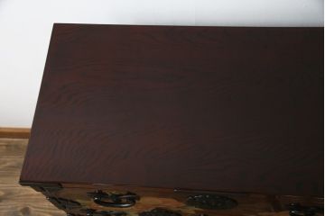 中古　美品!!　木地呂塗りに漆絵が美しい特注品の岩谷堂箪笥(小箪笥、収納箪笥、整理箪笥、和箪笥)(定価約150万円)(R-078854)