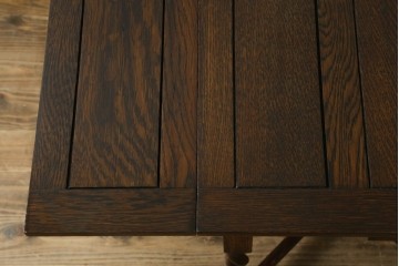 イギリスアンティーク　希少な低いサイズ!!　オーク材　ツイストレッグのドローリーフコーヒーテーブル　(R-078859)