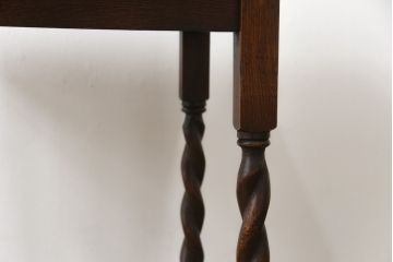 イギリスアンティーク　希少な低いサイズ!!　オーク材　ツイストレッグが特徴的なドローリーフコーヒーテーブル(カフェテーブル、エクステンションテーブル、ドローリーフテーブル、英国)(R-078859)