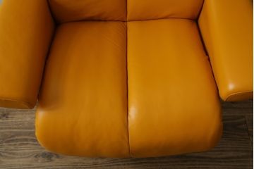 中古　EKORNES(エコーネス)　Stressless Magic(ストレスレス マジック)　シグニチャー　Sサイズ　本革　オットマン付きストレスレスチェア(レザー、リクライニングチェア、一人掛けソファ、1P、アームチェア、フットスツール)(R-078861)