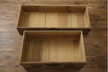 和製アンティーク　上杢!!　前面欅(ケヤキ)材　金具遣いが上品で風情のある二段重ね相馬箪笥(仙台箪笥、時代箪笥、和たんす、衣装箪笥、引き出し、チェスト)(R-078866)