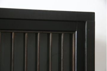 中古　ラフジュ工房オリジナル　古建具リメイク　すりガラス入り　洗練された和の雰囲気を放つ重ね戸棚(書院戸、組子、キャビネット、収納棚、食器棚)(R-078869)