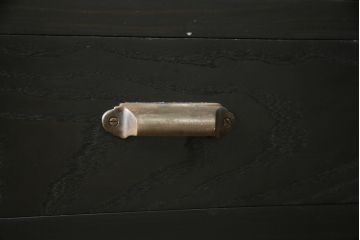 中古　ラフジュ工房オリジナル　古建具リメイク　すりガラス入り　洗練された和の雰囲気を放つ重ね戸棚(書院戸、組子、キャビネット、収納棚、食器棚)(R-078869)