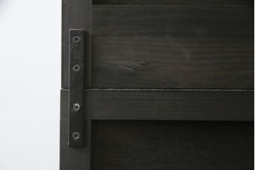 中古　ラフジュ工房オリジナル　古建具リメイク　すりガラス入り　洗練された和の雰囲気を放つ重ね戸棚(書院戸、組子、キャビネット、収納棚、食器棚)(R-078869)