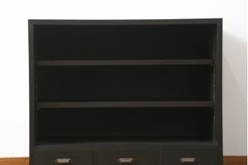中古　ラフジュ工房オリジナル　古建具リメイク　すりガラス入り　洗練された和の雰囲気を放つサイドボード(書院戸、組子、サイドキャビネット、収納棚、戸棚、食器棚)(R-078870)