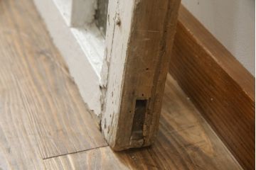 アンティーク建具　希少!!　フランス製　アーチ型のステンドグラス入り明かり取り1枚(明り取り、ステンドガラス、ガラス欄間、窓、仏国)(R-078877)