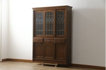 中古　三越家具(現カントリーハウス)　Brugge(ブルージュ)　品のある佇まいが魅力的なキャビネット(収納棚、戸棚、飾り棚、食器棚、カップボード)(R-078879)