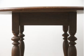 和製アンティーク　大正ロマン　美しい挽物脚のコーヒーテーブル(カフェテーブル、サイドテーブル、丸テーブル、ラウンドテーブル)(R-078880)