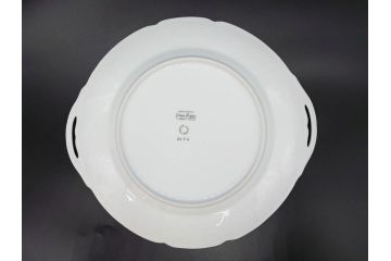 ビンテージ　フランス　LIMOGES(リモージュ)　Georges Boyer(ジョルジュ ボワイエ)　GIRAUD(ジロー)　優雅なデザインが魅力的なプレート3枚セット(ヴィンテージ、薔薇、バラ、ローズ、金彩、花柄、フラワー、大皿、変形皿、取手付き、耳付き、洋食器)(R-078881)