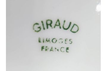 ビンテージ　フランス　LIMOGES(リモージュ)　Georges Boyer(ジョルジュ ボワイエ)　GIRAUD(ジロー)　優雅なデザインが魅力的なプレート3枚セット(ヴィンテージ、薔薇、バラ、ローズ、金彩、花柄、フラワー、大皿、変形皿、取手付き、耳付き、洋食器)(R-078881)